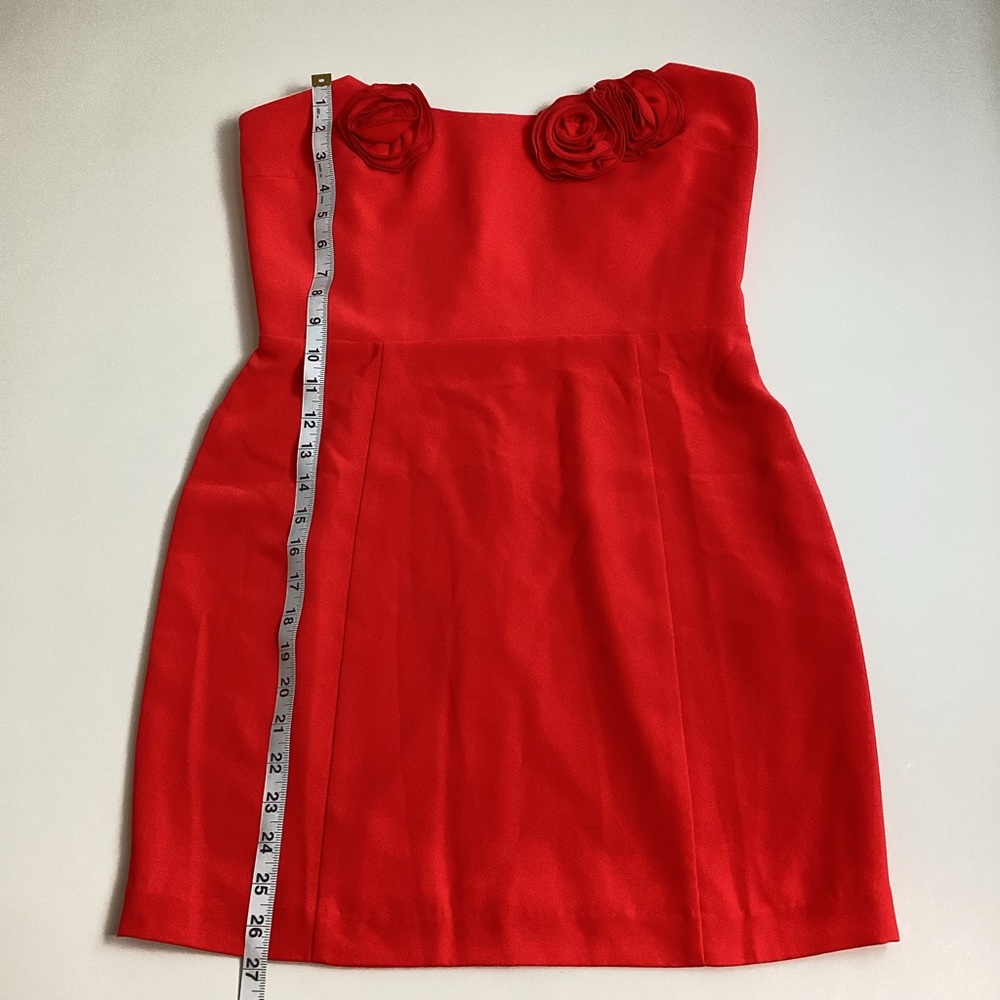 Amanda Uprichard Women’s Floral Strapless Dress Size M Red